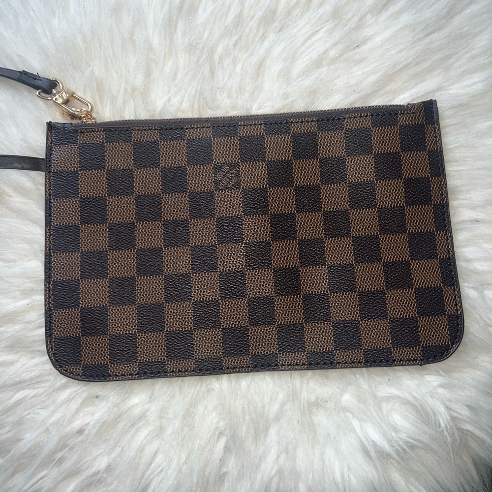 Lv lookalike wristlet pouch